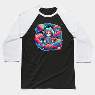 Astronaut Cat: Whimsical Space Kitty Baseball T-Shirt